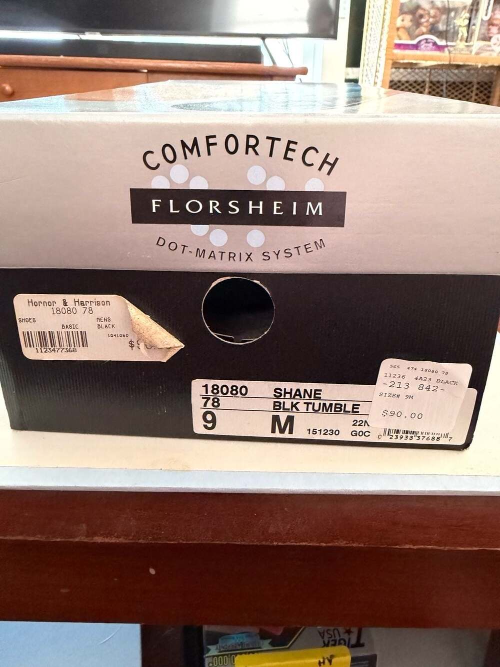Florsheim Comfortech Shane Men's Black Tumble Leather Shoes Size 9M